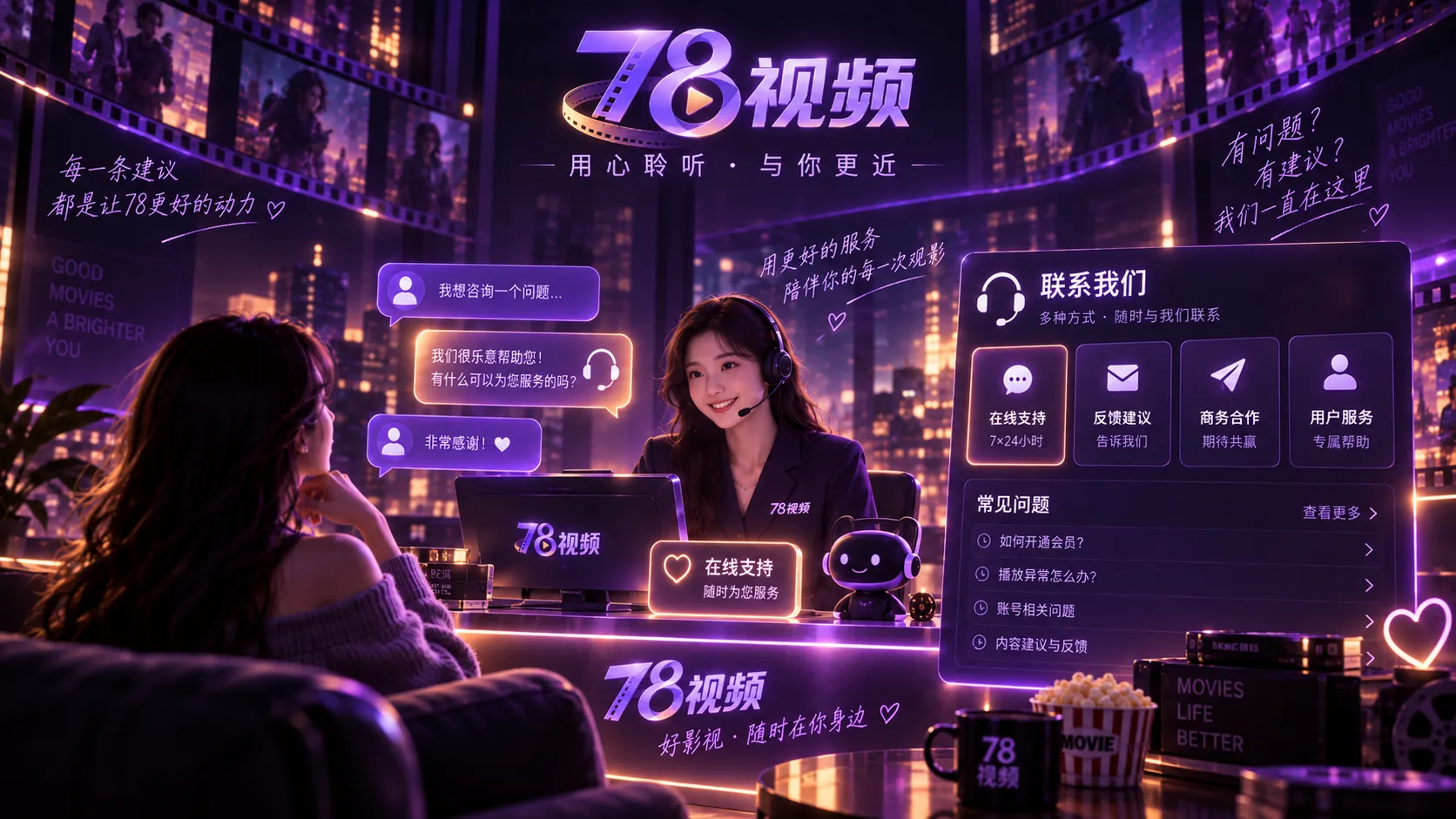 78视频联系与反馈说明